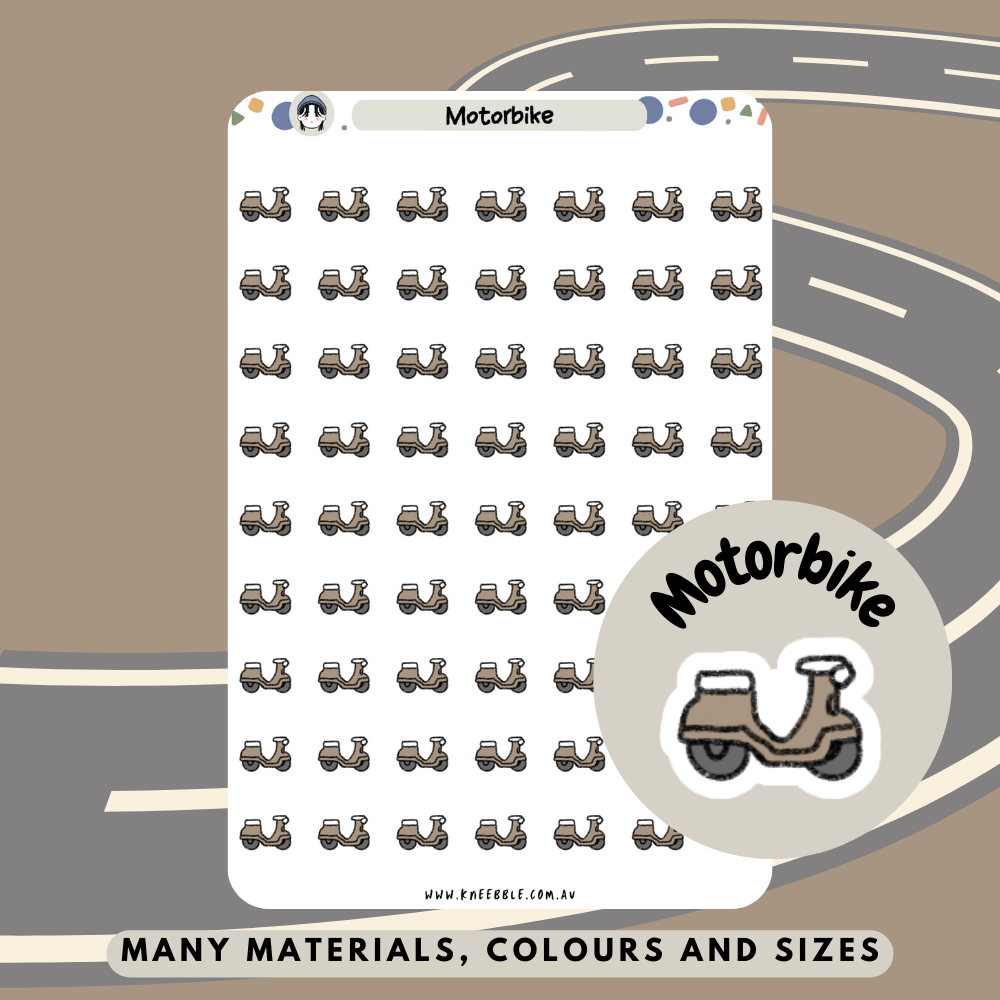 Motorbike Scooter Planner Stickers - Kneebble