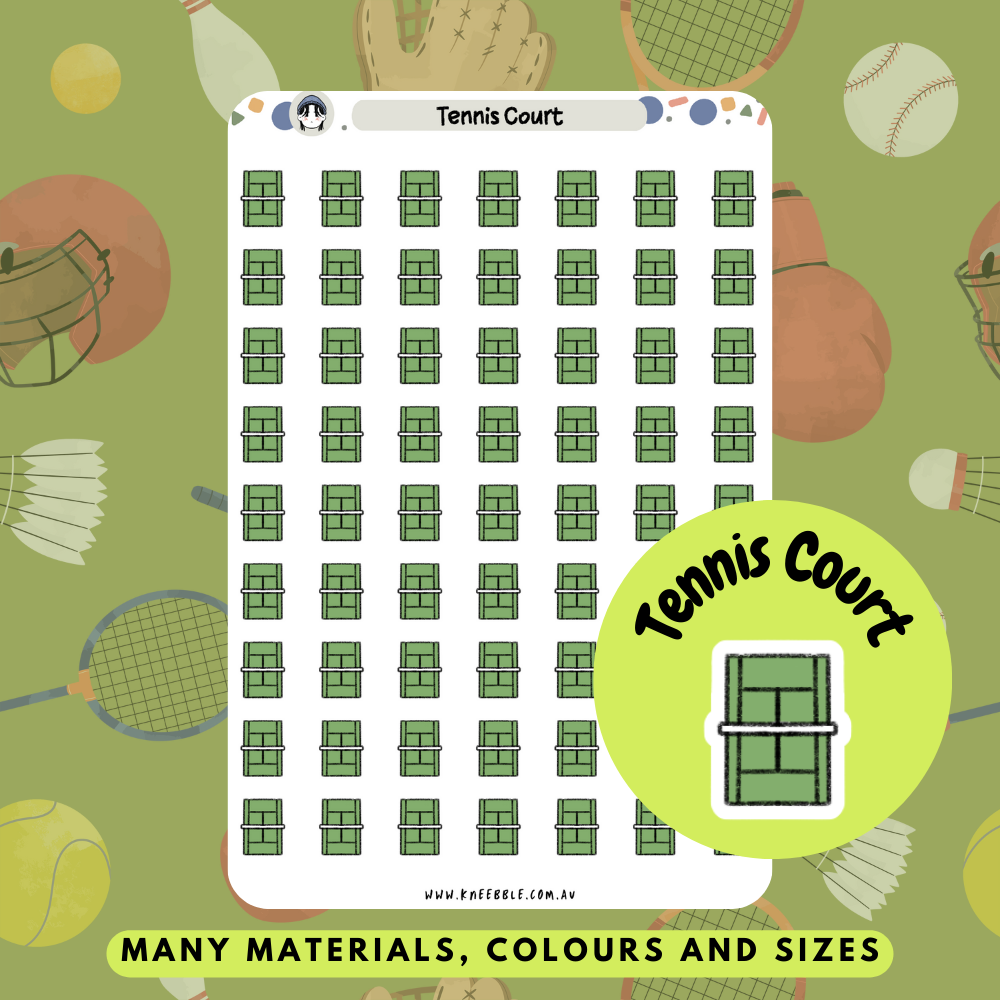 Tennis Court Planner Stickers - Kneebble