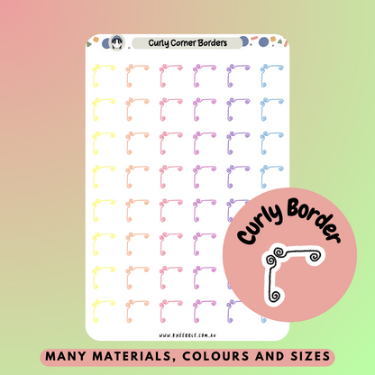 Curly Border Planner Stickers - Kneebble