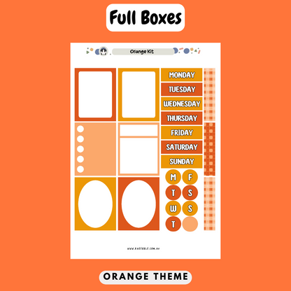 Orange Planner Kit - Week And Month Planner Stickers