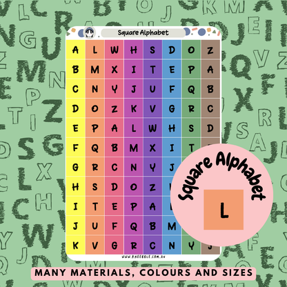 Square Alphabet Planner Stickers