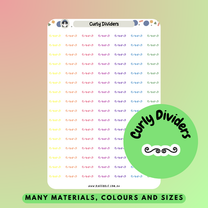 Curly Divider Planner Stickers - Kneebble