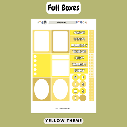 Yellow Planner Kit - Week And Month Planner Stickers