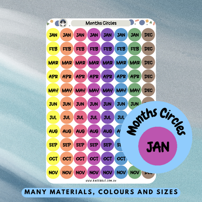 Circle Months Planner Stickers