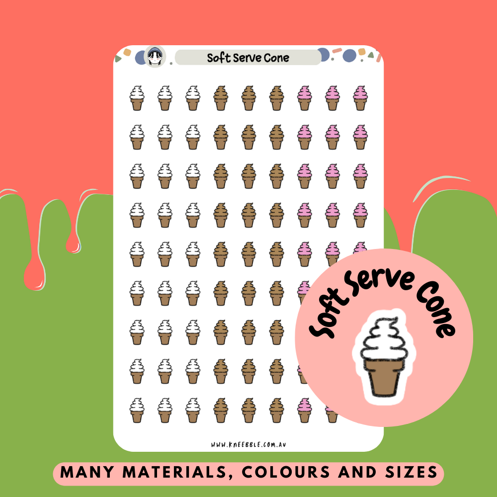 Soft Serve Cone Planner Stickers - Kneebble