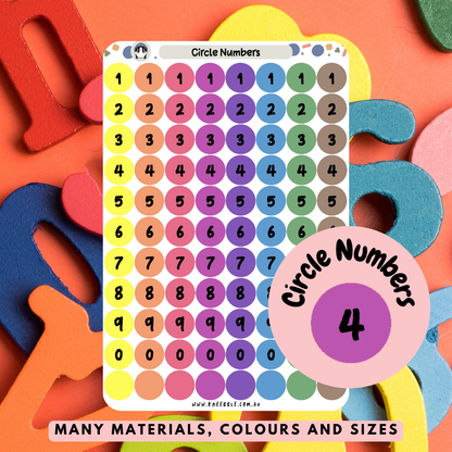 Circle Numbers Planner Stickers