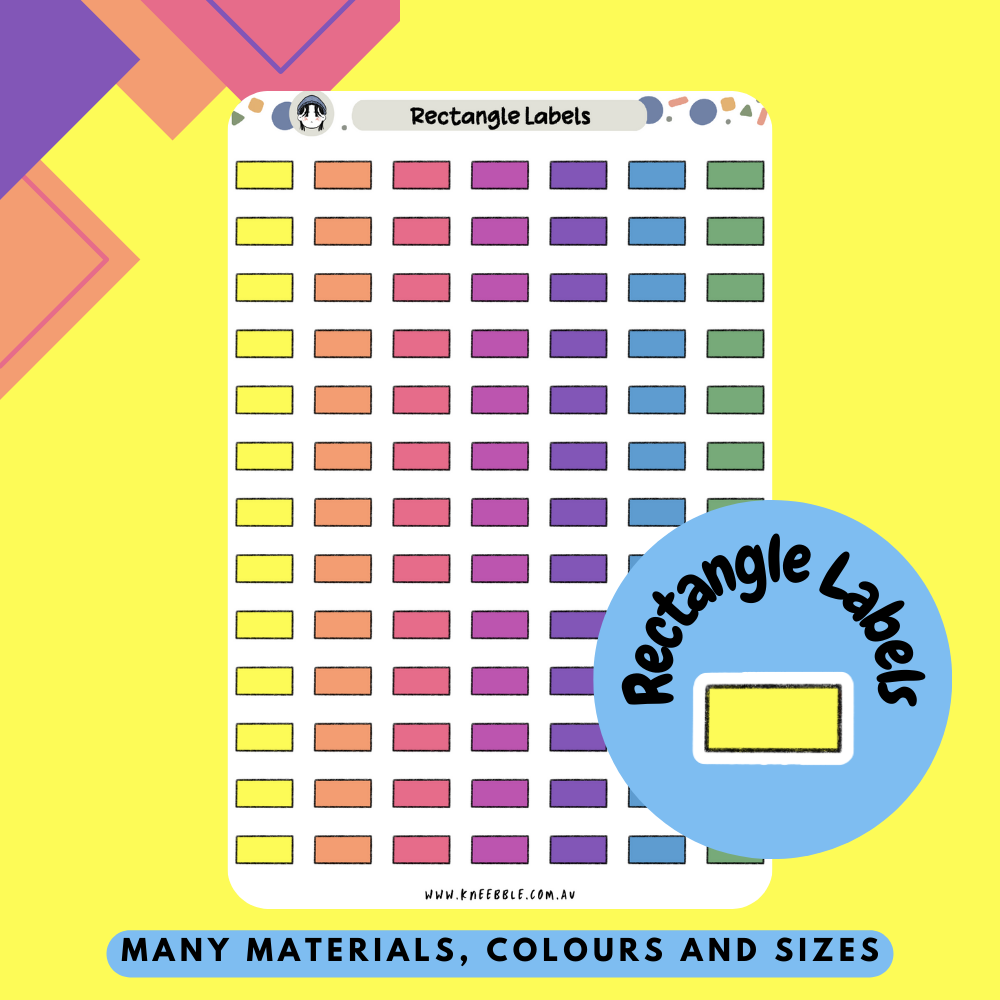 Rectangle Labels Planner Stickers - Kneebble