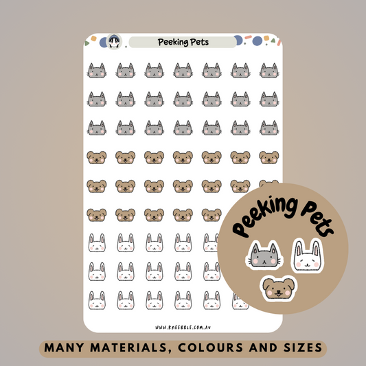 Peeking Pets Planner Stickers - Kneebble