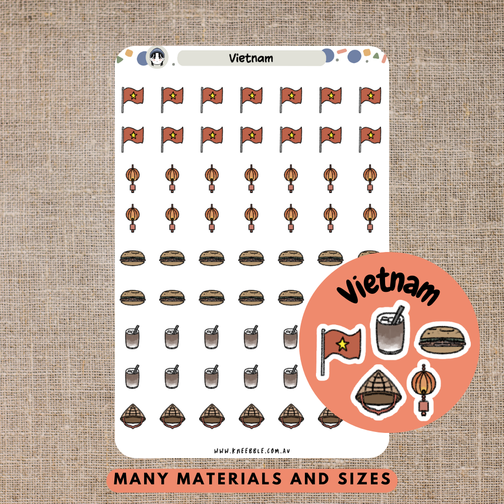 Mini Vietnam Planner Stickers - Kneebble