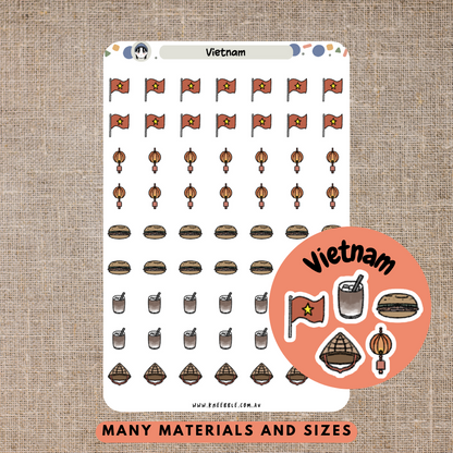 Mini Vietnam Planner Stickers - Kneebble