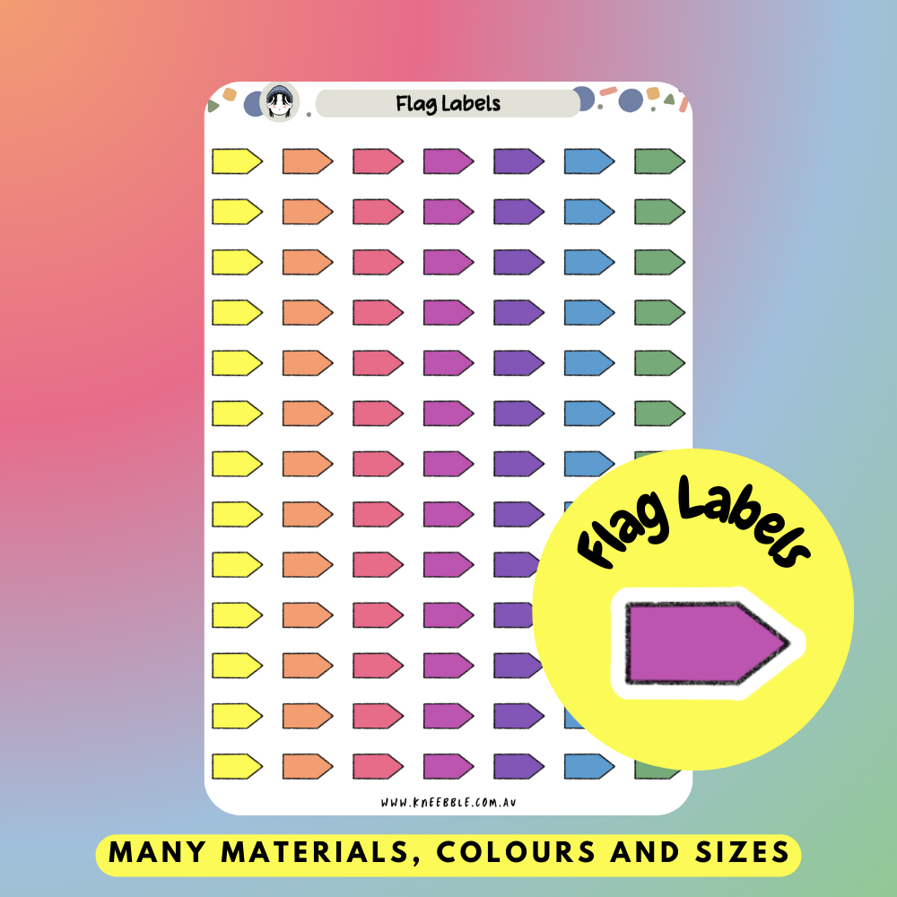 Flag Label Planner Stickers - Kneebble