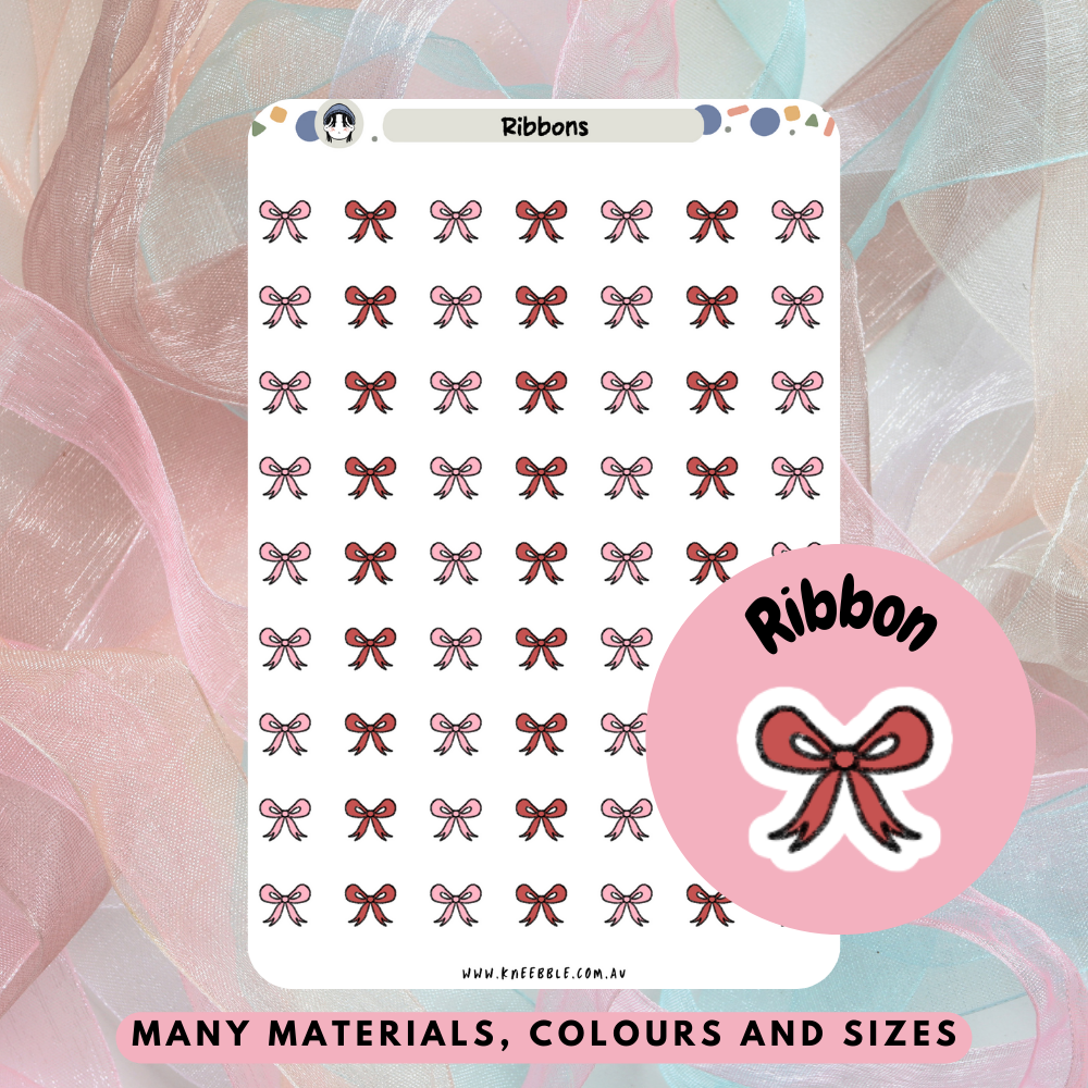 Ribbon Planner Stickers - Kneebble