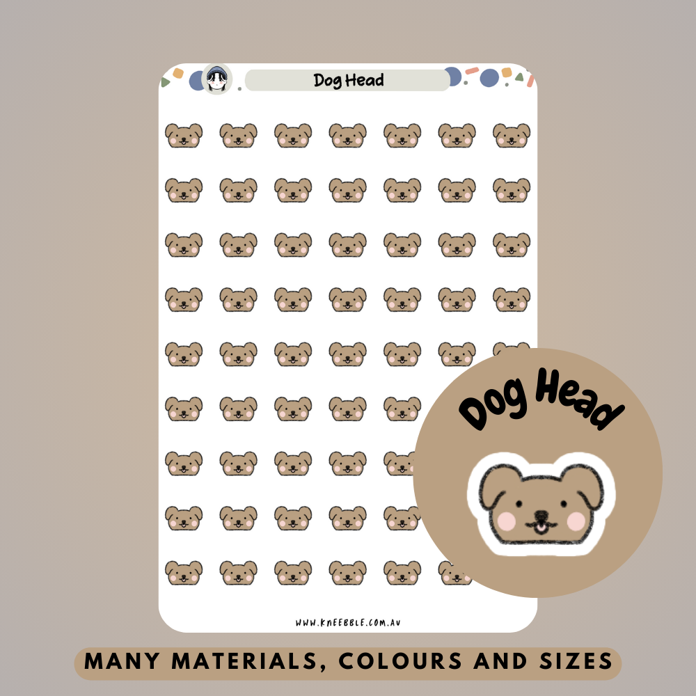 Dog Head Planner Stickers - Kneebble