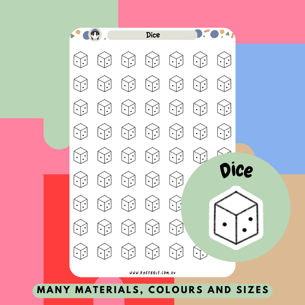 Dice Cube Planner Stickers