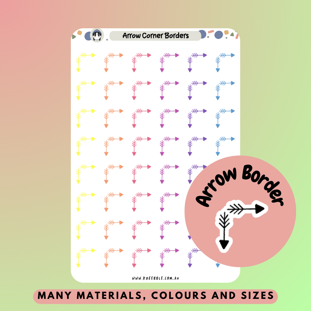 Arrow Border Planner Stickers - Kneebble