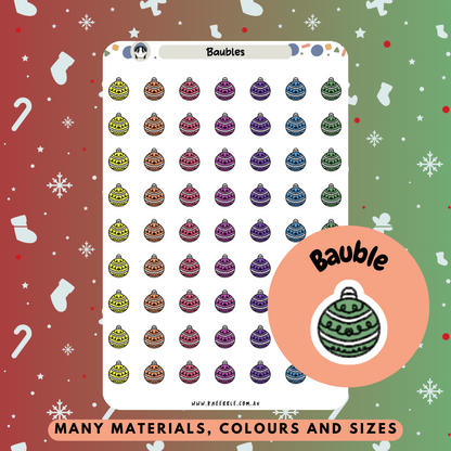 Bauble Decoration Planner Stickers - Kneebble