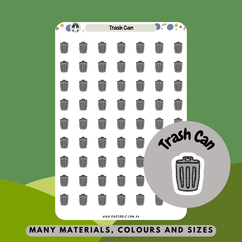 Trash Can Planner Stickers - Kneebble