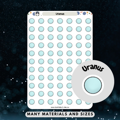 Uranus Planet Planner Stickers - Kneebble