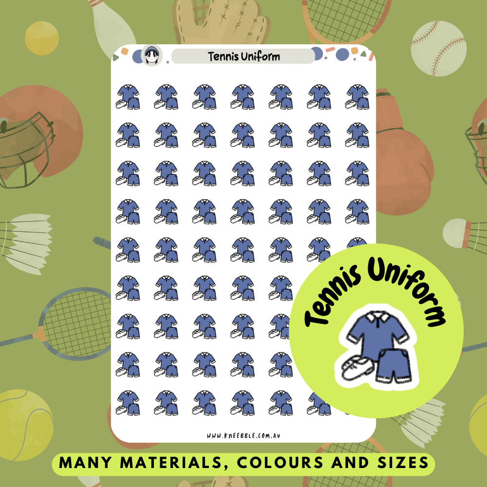 Tennis Uniform Planner Stickers - Kneebble