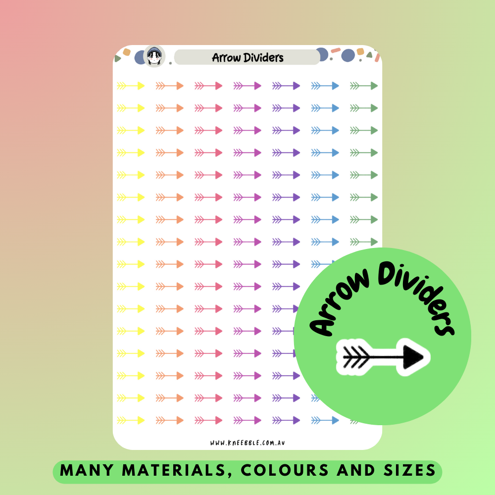 Arrow Divider Planner Stickers - Kneebble