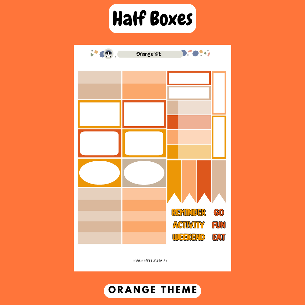 Orange Planner Kit - Week And Month Planner Stickers