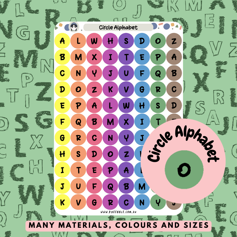 Circle Alphabet Planner Stickers