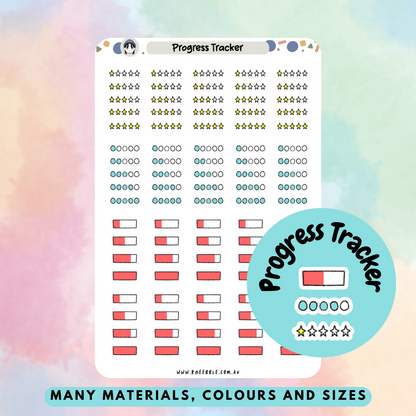 Progress Tracker Planner Stickers - Kneebble