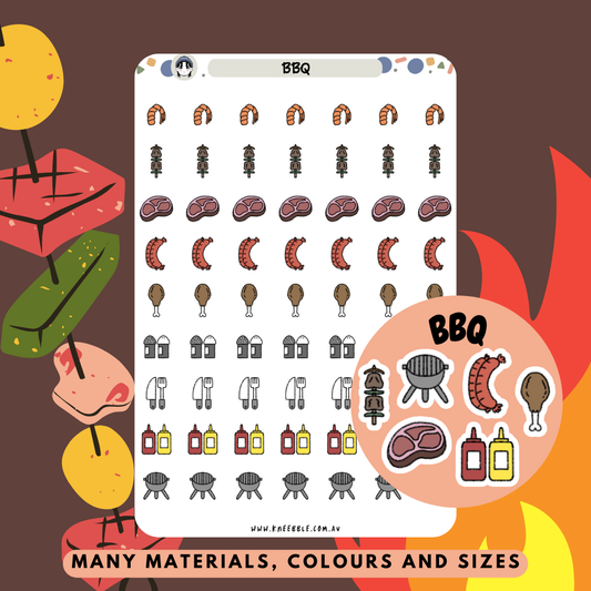 BBQ Barbecue Planner Stickers