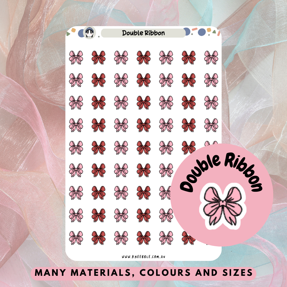 Double Ribbon Planner Stickers - Kneebble