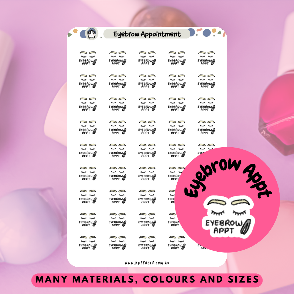 Eyebrow Appointment Planner Stickers