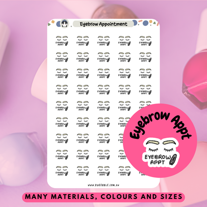 Eyebrow Appointment Planner Stickers