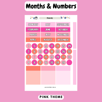 Pink Planner Kit - Week And Month Planner Stickers