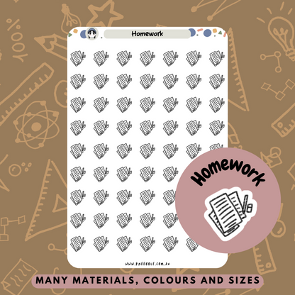 Homework Study Planner Stickers - Kneebble