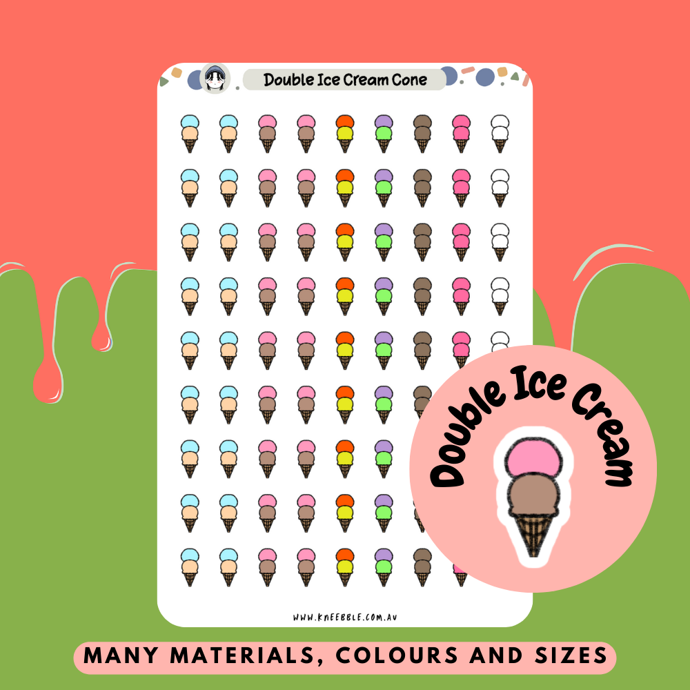 Double Scoop Ice Cream Planner Stickers - Kneebble