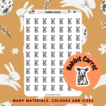 Rabbit Carrot Planner Stickers - Kneebble