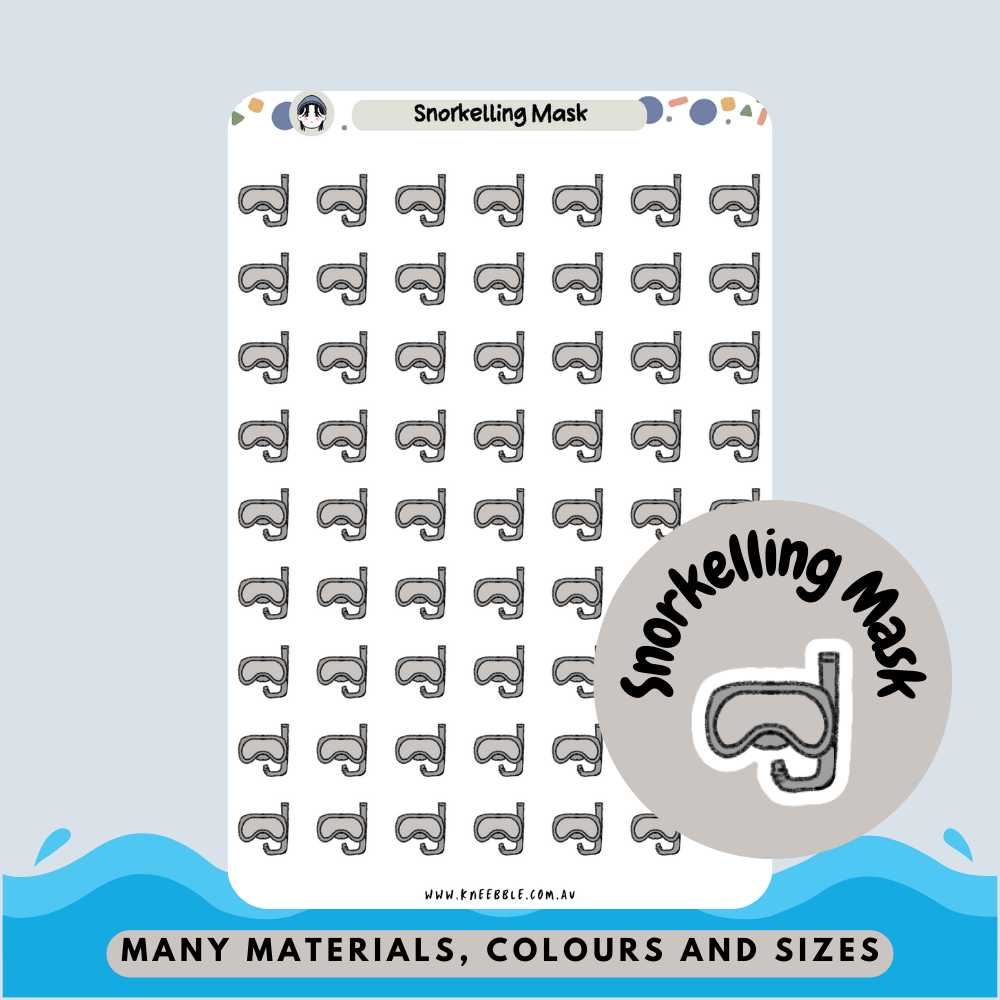 Snorkelling Mask Planner Stickers - Kneebble