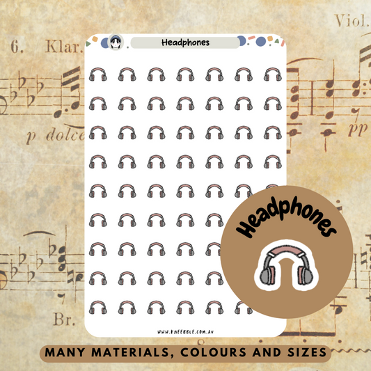 Headphone Planner Stickers - Kneebble