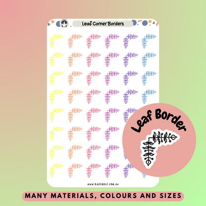 Leaf Border Planner Stickers - Kneebble