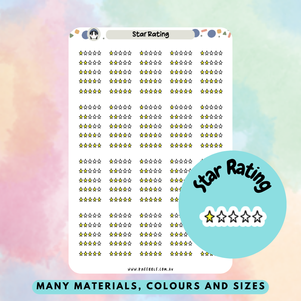 Star Rating Planner Stickers - Kneebble