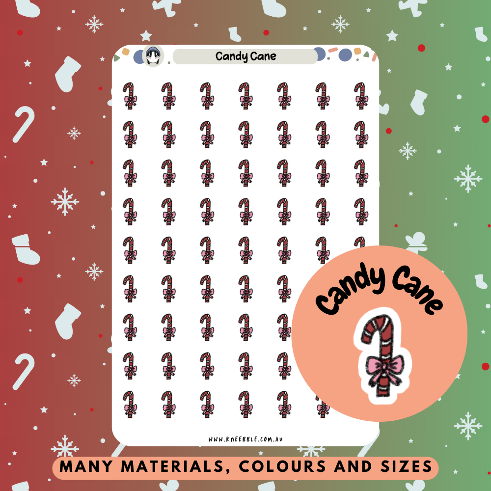 Candy Cane Planner Stickers - Kneebble