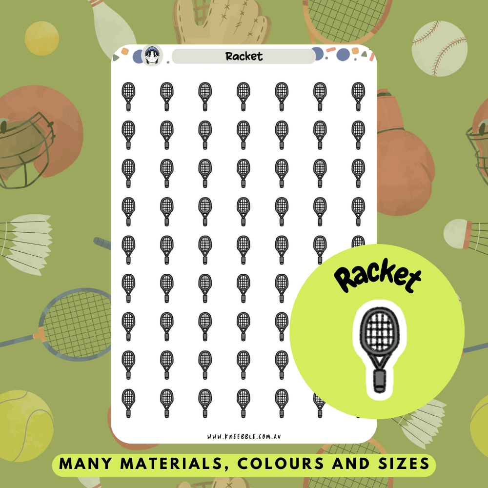 Sport Racket Planner Stickers - Kneebble