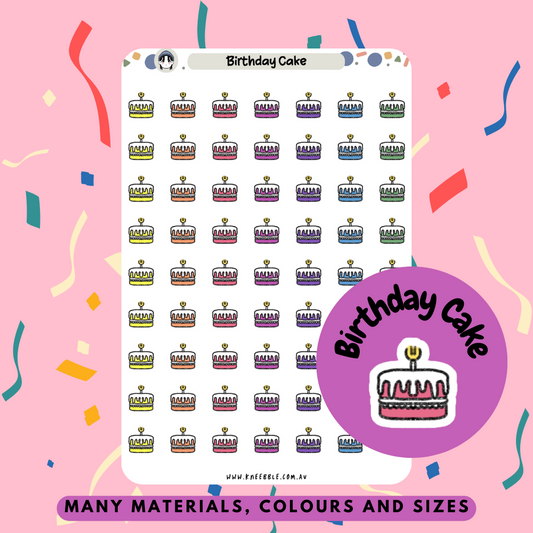 Birthday Cake Planner Stickers - Kneebble