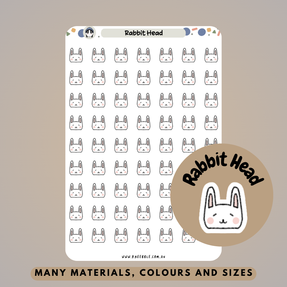 Rabbit Head Planner Stickers - Kneebble