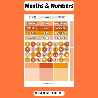 Orange Planner Kit - Week And Month Planner Stickers