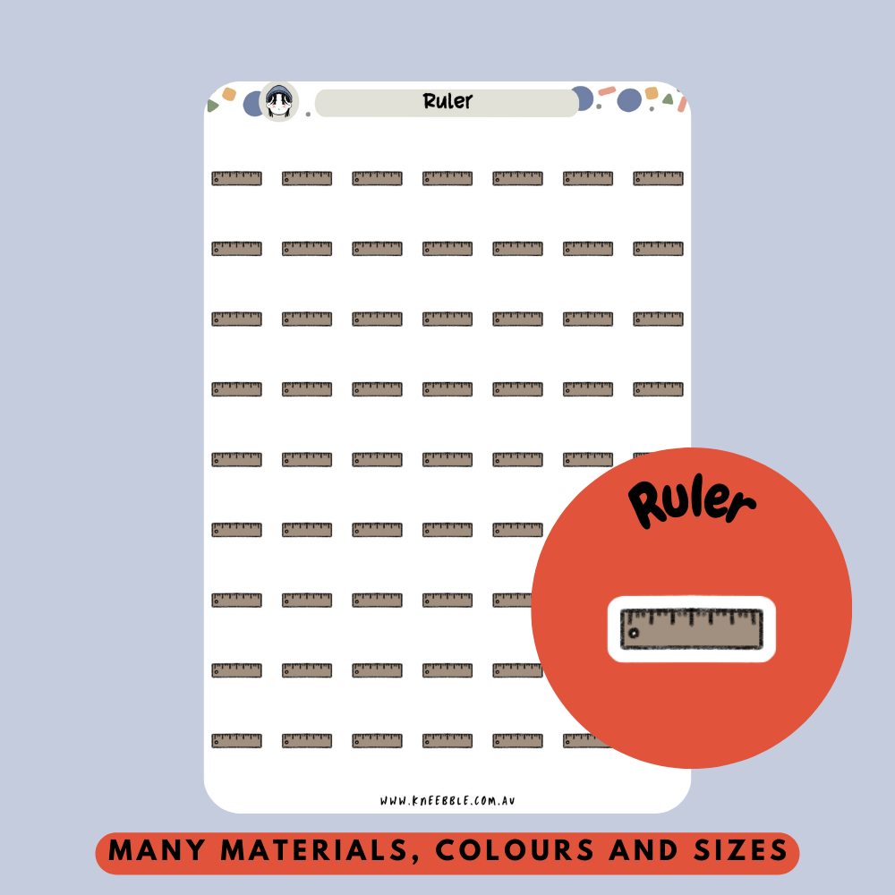 Ruler Measure Planner Stickers - Kneebble