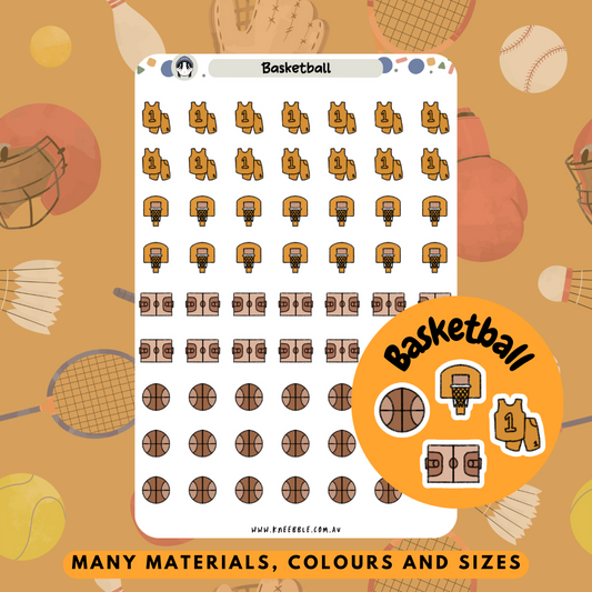 Basketball Sport Planner Stickers - Kneebble