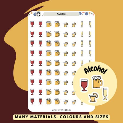 Alcohol Drinks Planner Stickers