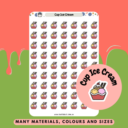 Ice Cream Cup Planner Stickers - Kneebble