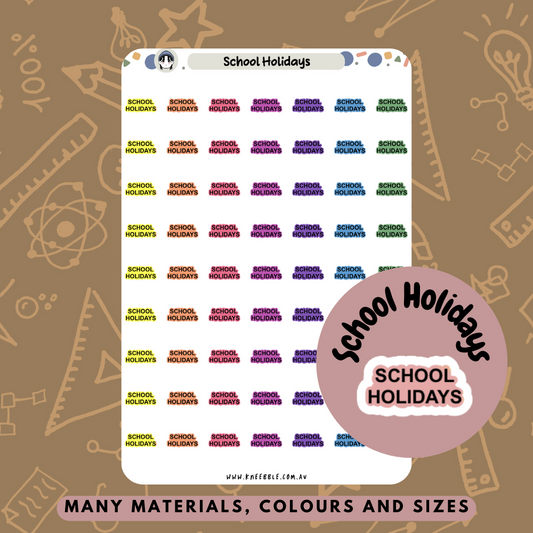 School Holidays Planner Stickers - Kneebble