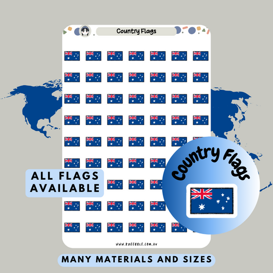 100+ Rectangle Country Flags Planner Stickers - Kneebble